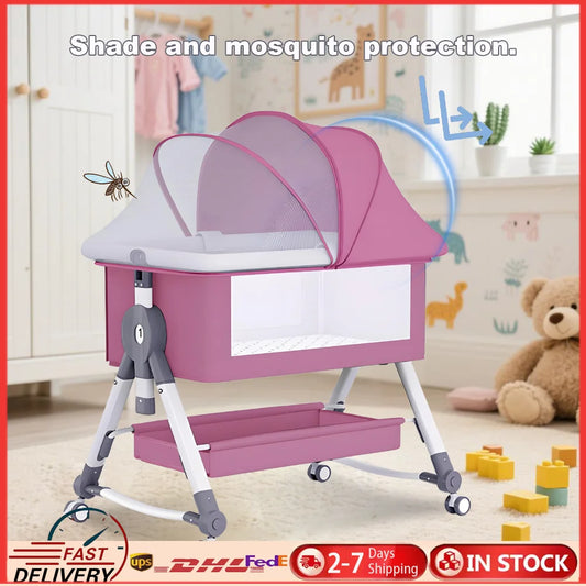 Baby Bassinet Bedside Sleeper | Safe Co-Sleeping Rocking Cradle