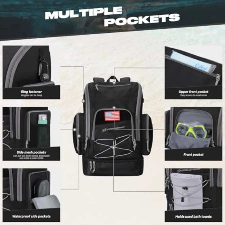 Waterproof Swim Backpack 35L | Ideal for Gym & Sports