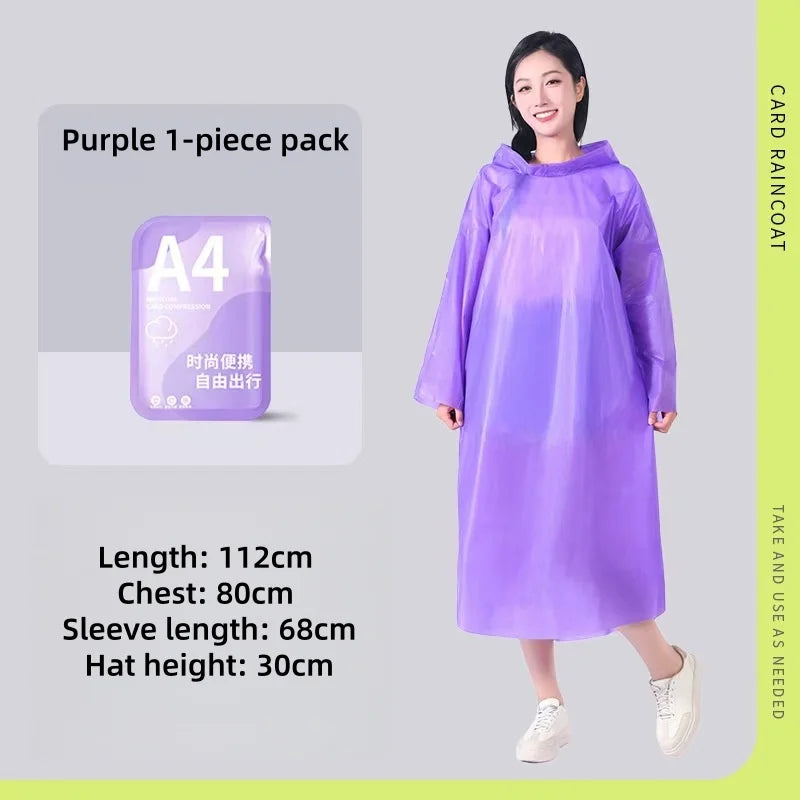 Portable Disposable Raincoat | Waterproof Travel Gear in 7 Colors