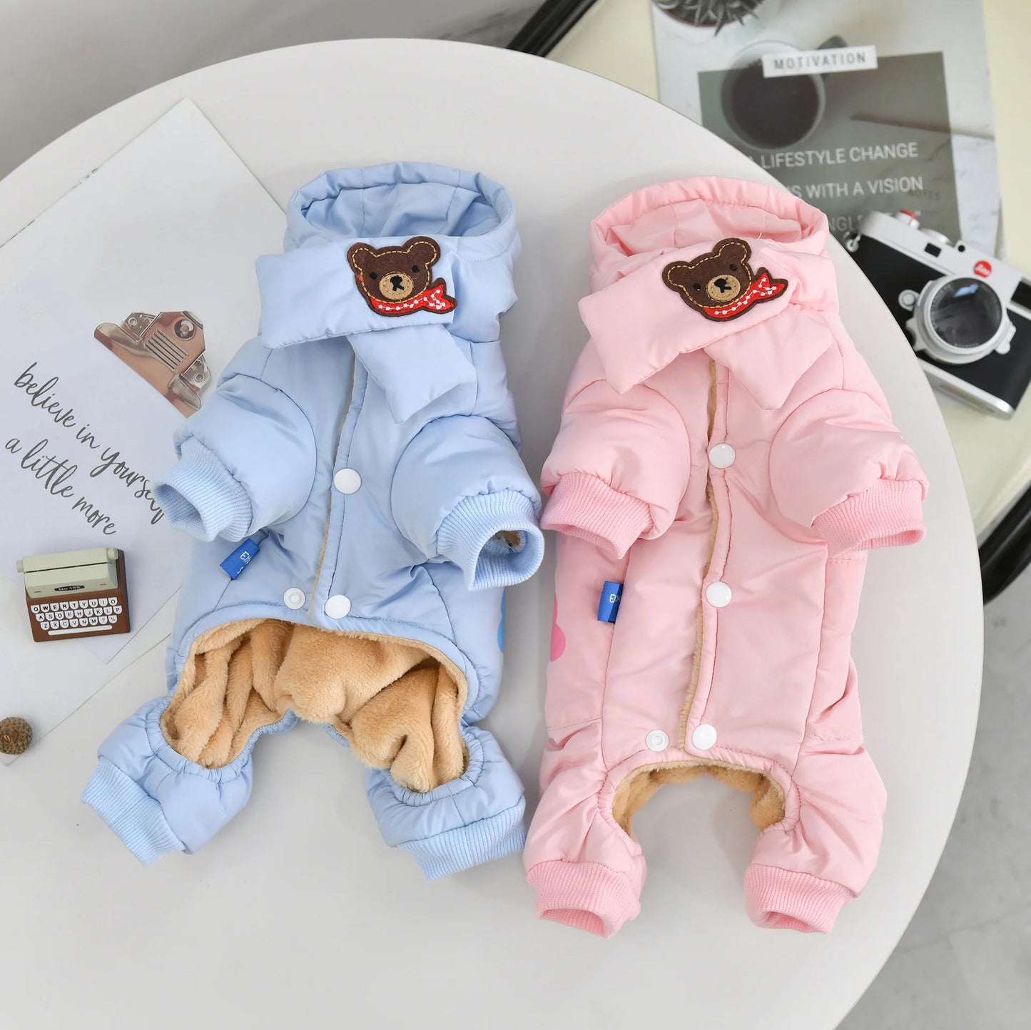 Cute Bear Scarf Costumes for Small Dogs | Stylish Puppy Parkas