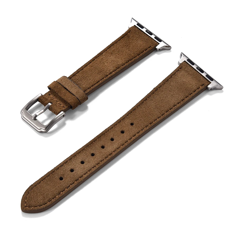 Vintage Suede Leather Strap for Smartwatches | Timeless Elegance