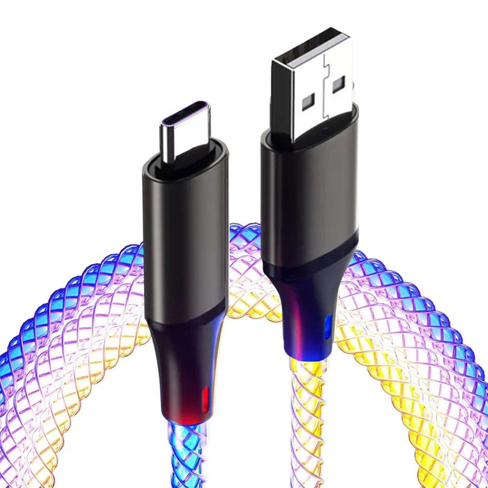 RGB Glowing Super Fast Charging Data Cable USB A to Type C