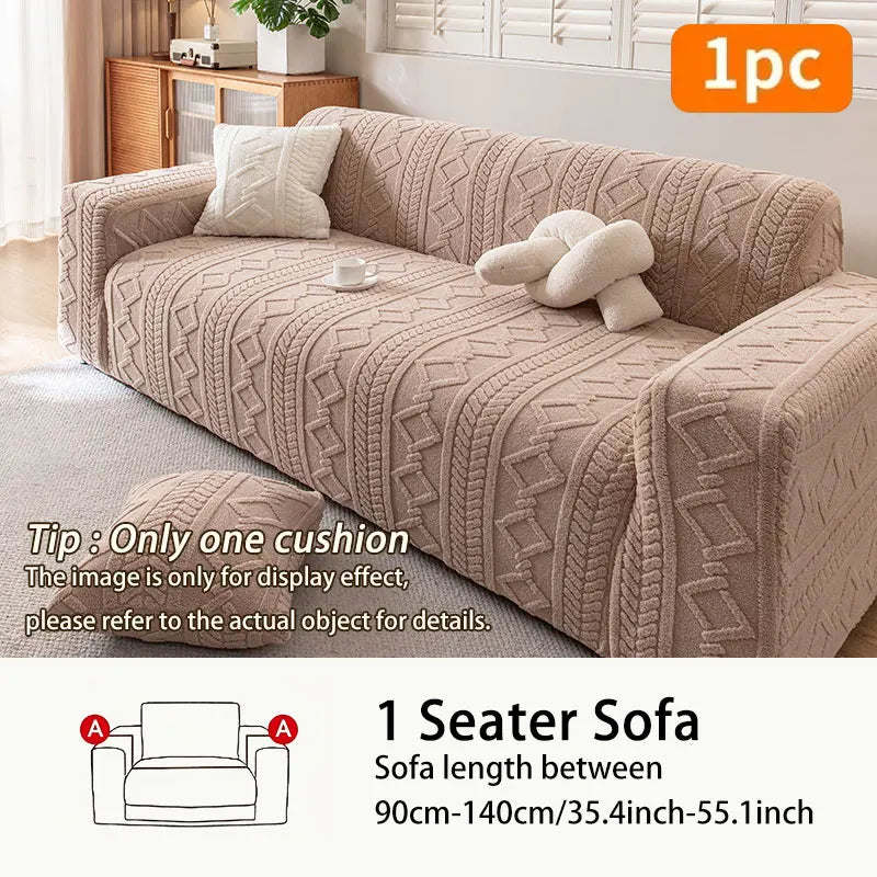 Plush Sofa Cushion Cover | Anti-Slip Winter Seat Cushion
