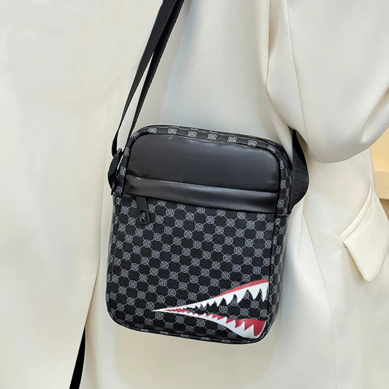 Unisex Retro Casual Check-Print Crossbody Bag | All-Season Carry