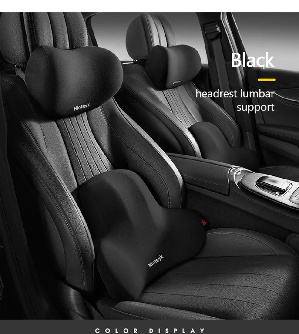 Memory Foam Car Neck Pillow | Breathable Lumbar Support Cushion