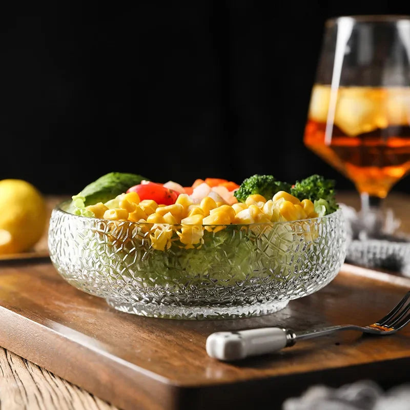 Cuenco de cristal transparente creativo | Vajilla nórdica elegante
