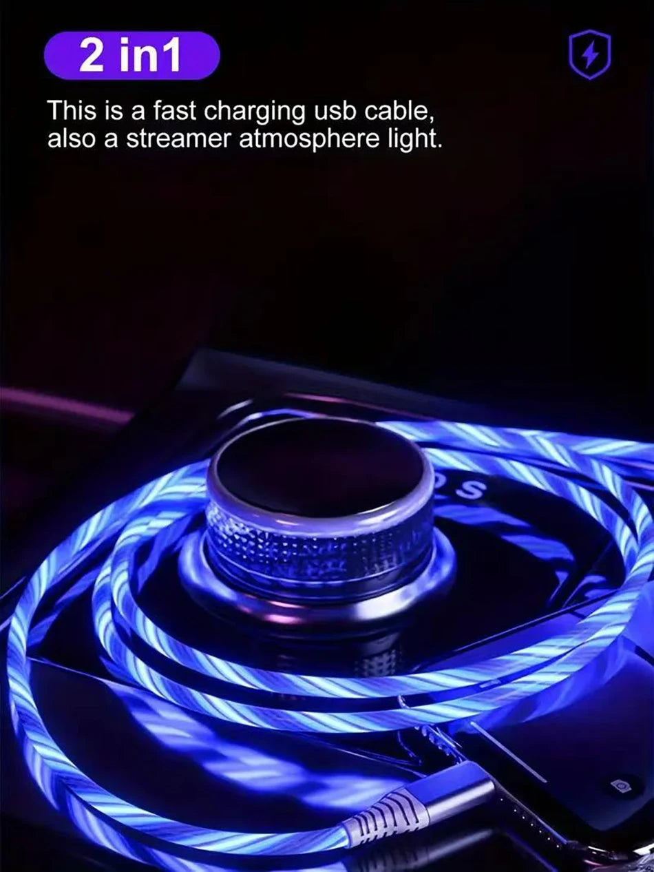 6A Fast Charging Glowing Micro USB & Type C Cable