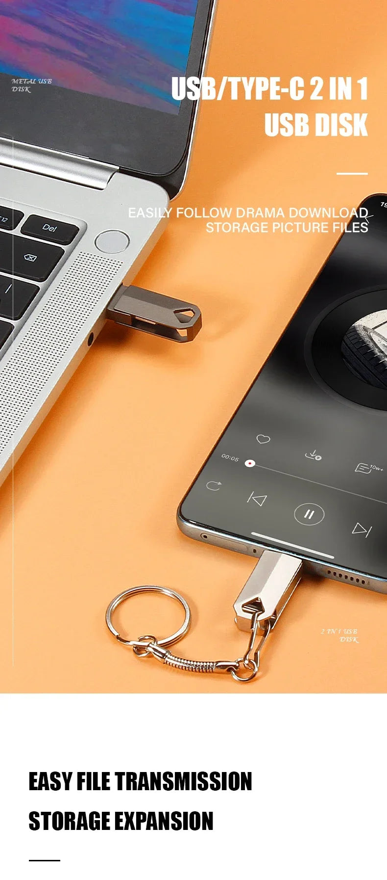 Dual TYPE-C Metal USB Flash Drive | Reliable Memory Storage