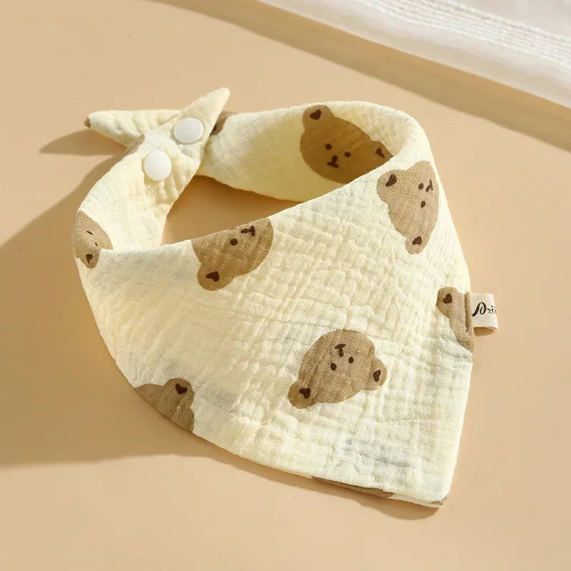 5pcs Soft Cotton Baby Muslin Bibs | Stylish & Durable Drool Cloths