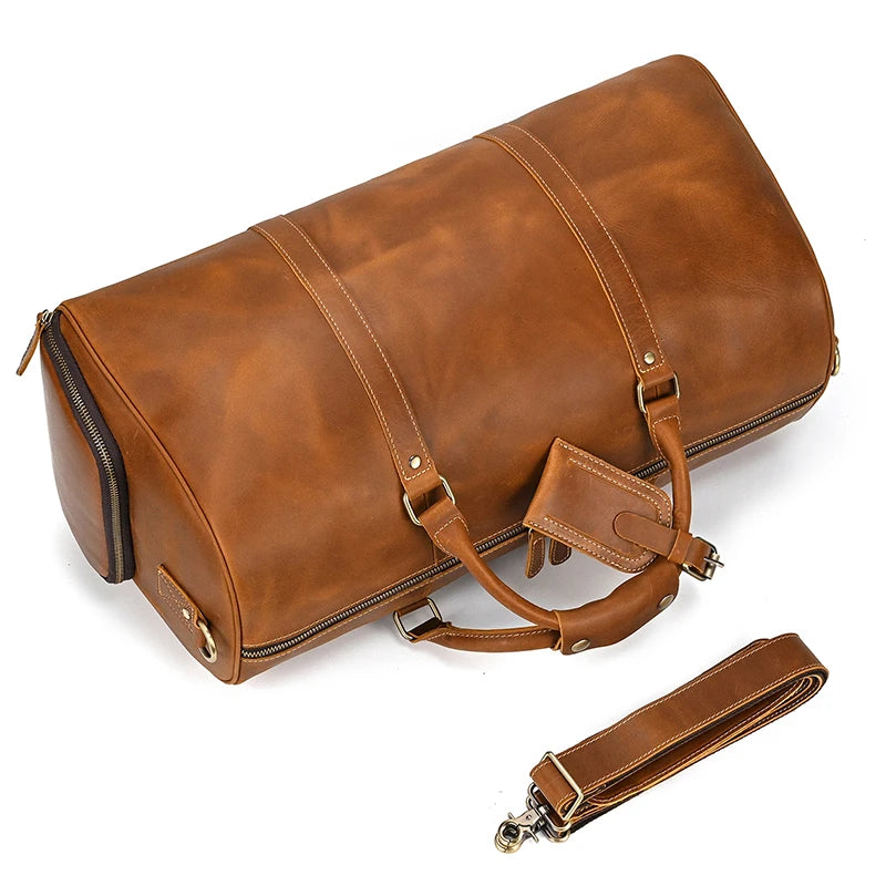 Luxury Genuine Leather Travel Bag for Men & Women | Versatile Duffle
