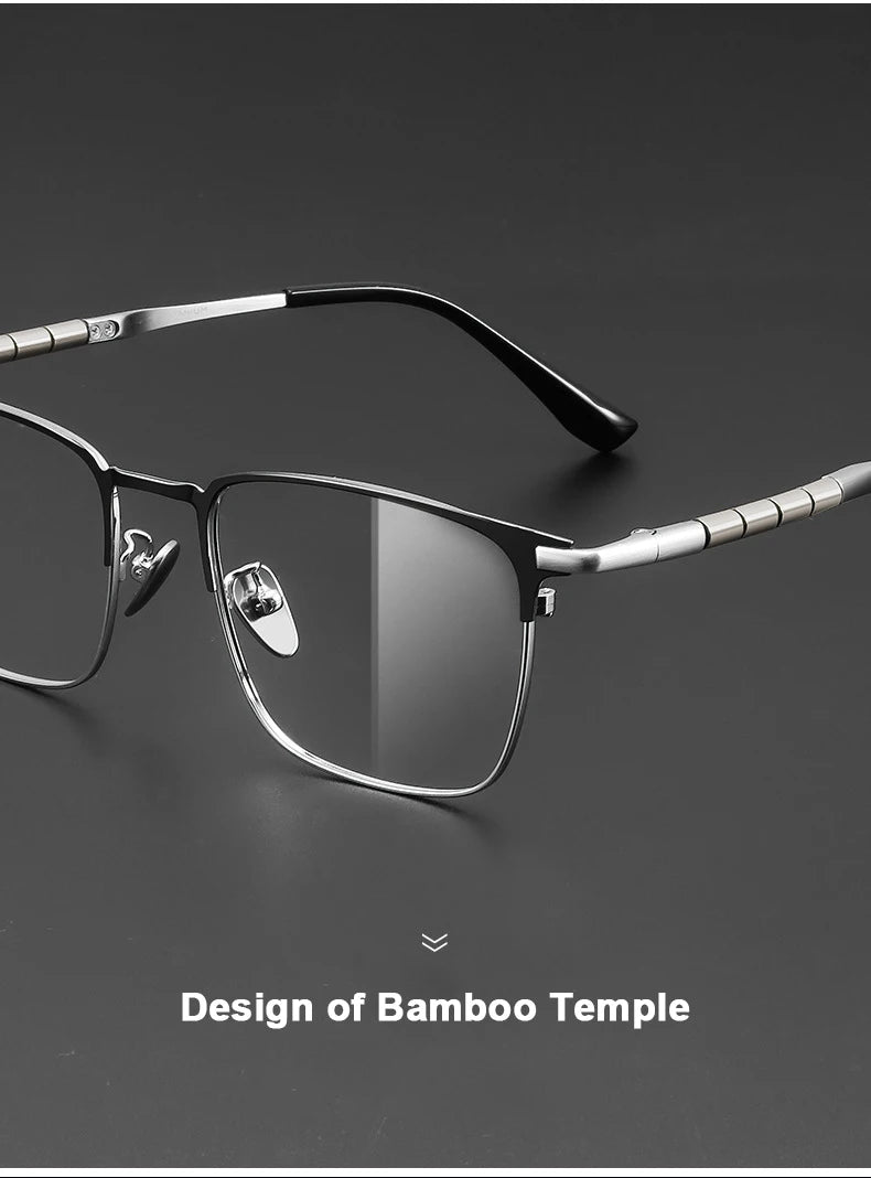 Men's Pure Titanium Square Eyeglasses | Stylish Business Eyewear