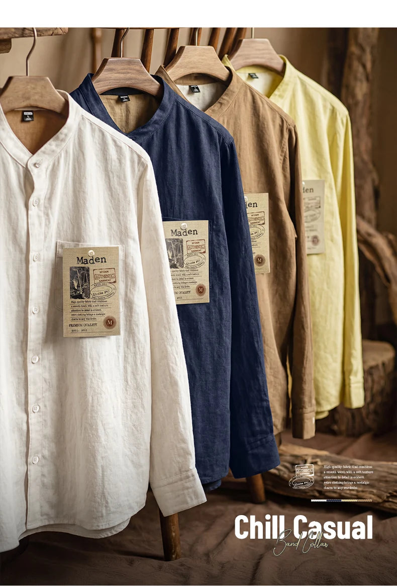 Men's Casual Spring Long Sleeve Shirt | Stylish Solid Color Blouse