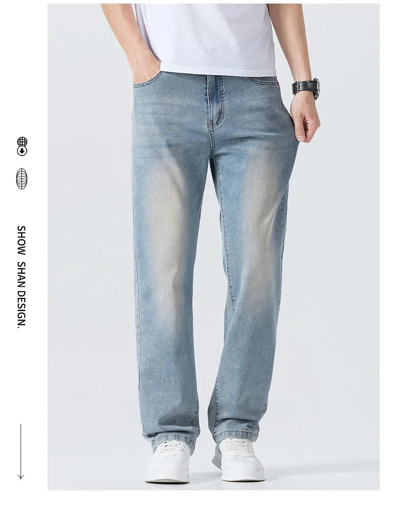 Men's Summer Thin Straight Jeans | Breathable & Comfortable Trousers