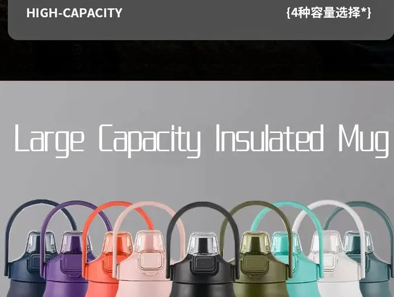 Large Capacity Insulated Stainless Steel Thermo Bottle | Portable Mug