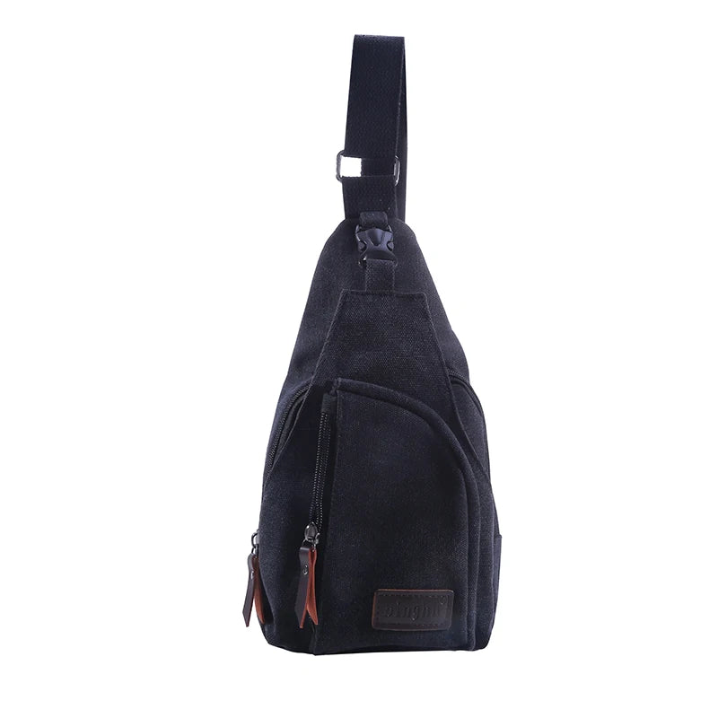 Men's Vintage Canvas Satchel Shoulder Sling Pack | Versatile Outdoor Bag