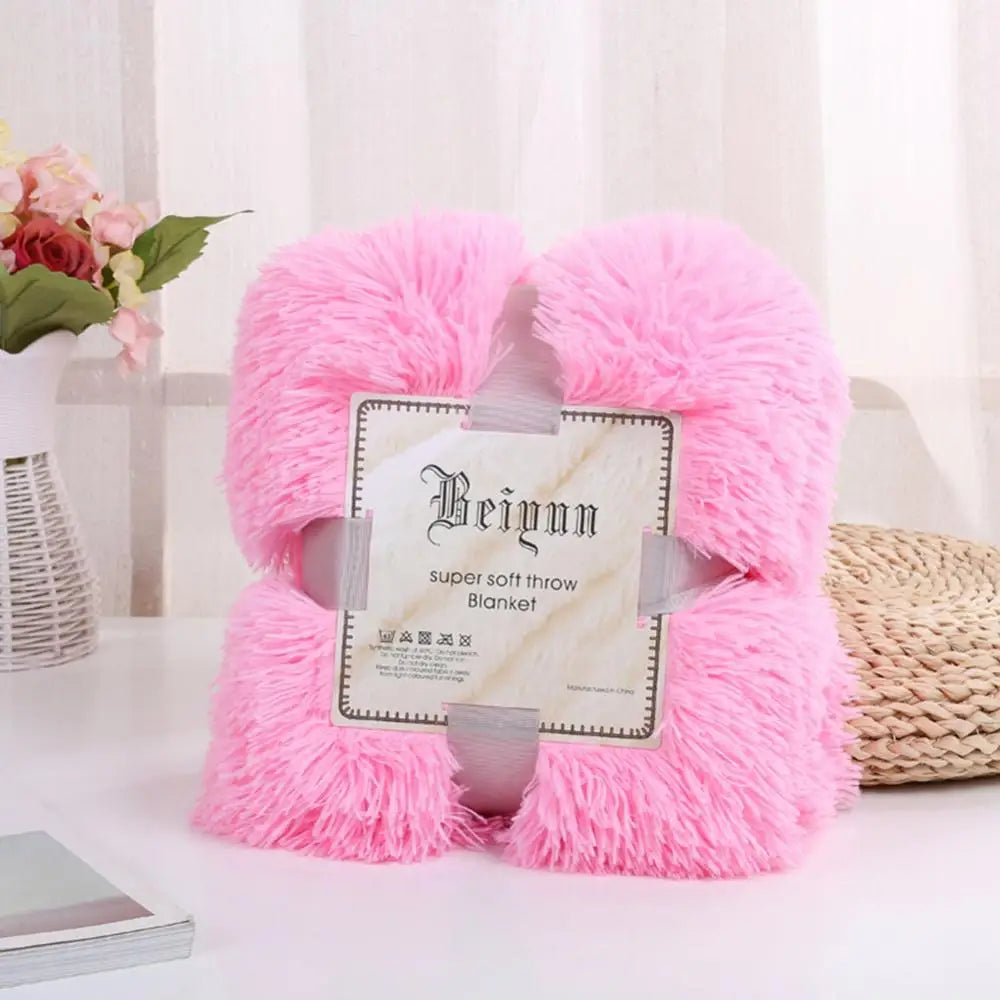 Soft Fluffy Shaggy Throw Blanket | Cozy Faux Fur Bedspread