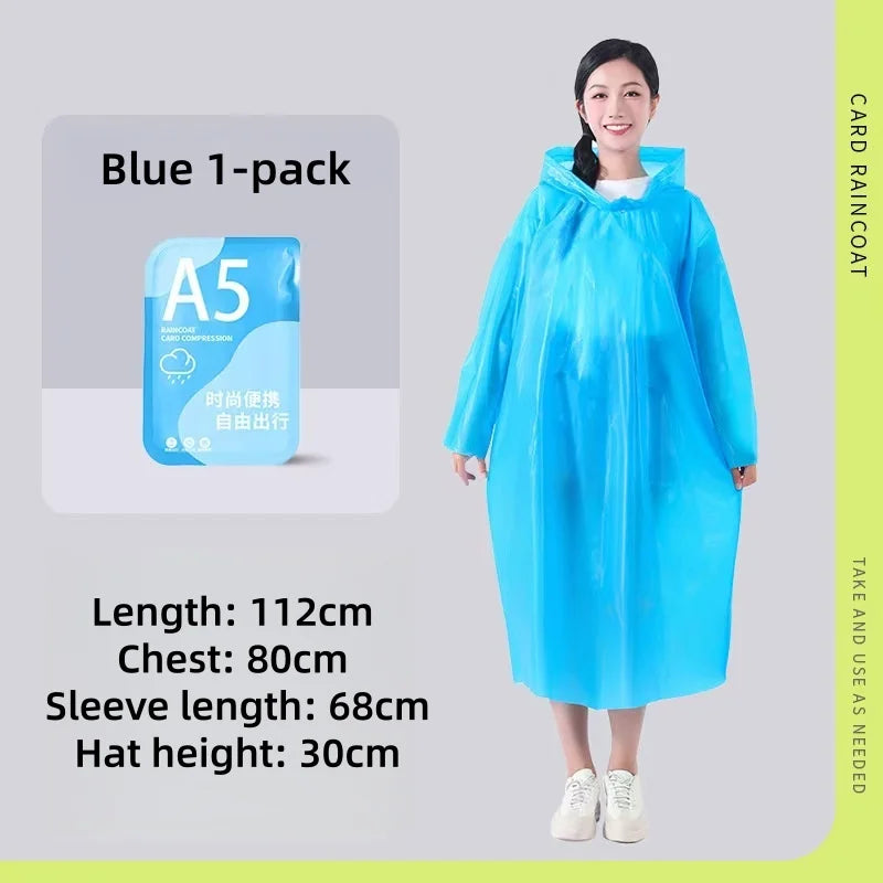 Portable Disposable Raincoat | Waterproof Travel Gear in 7 Colors