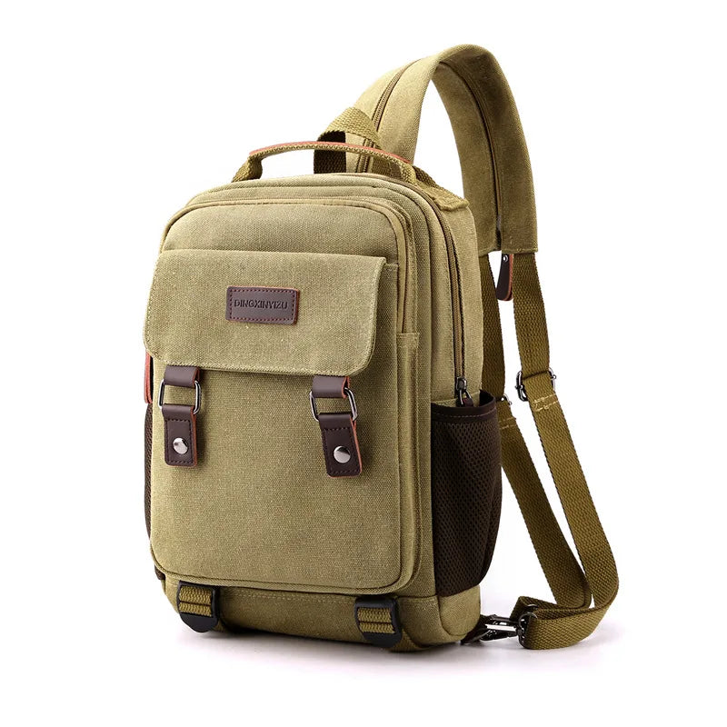 Multifunctional Canvas Chest Bag | Sleek Travel Companion