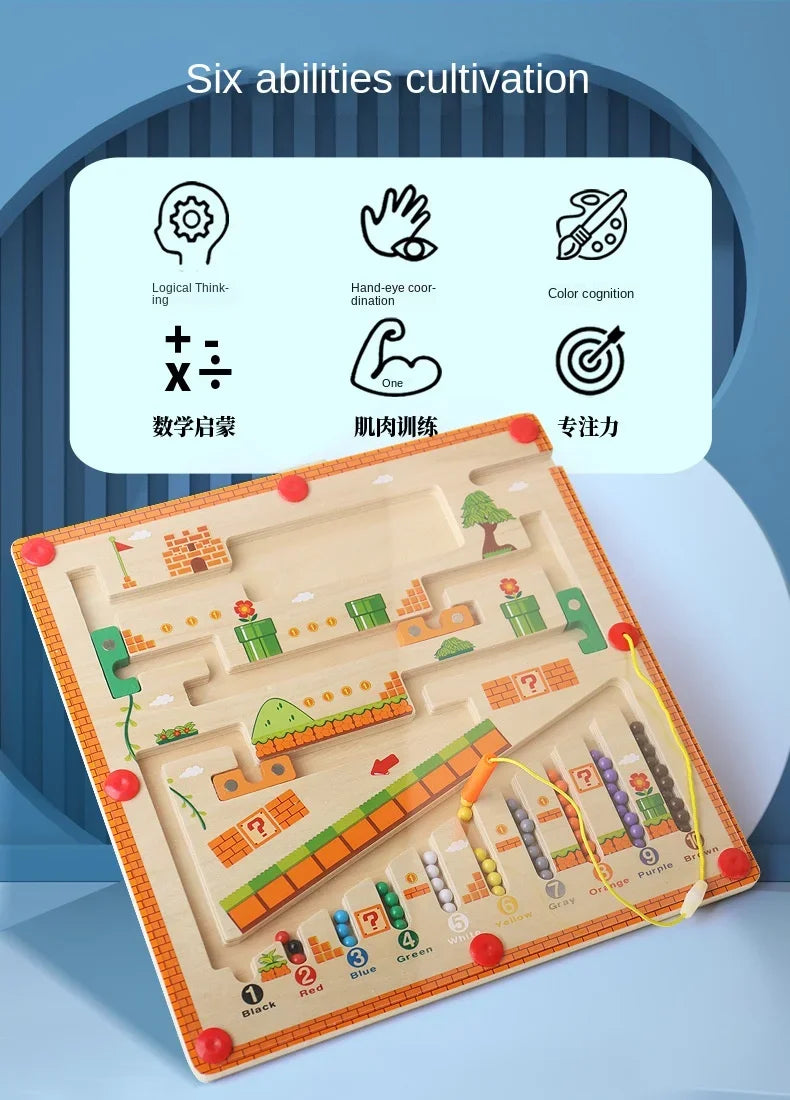Magnetic Color and Number Maze Learning Toy for Kids | Educational Fun