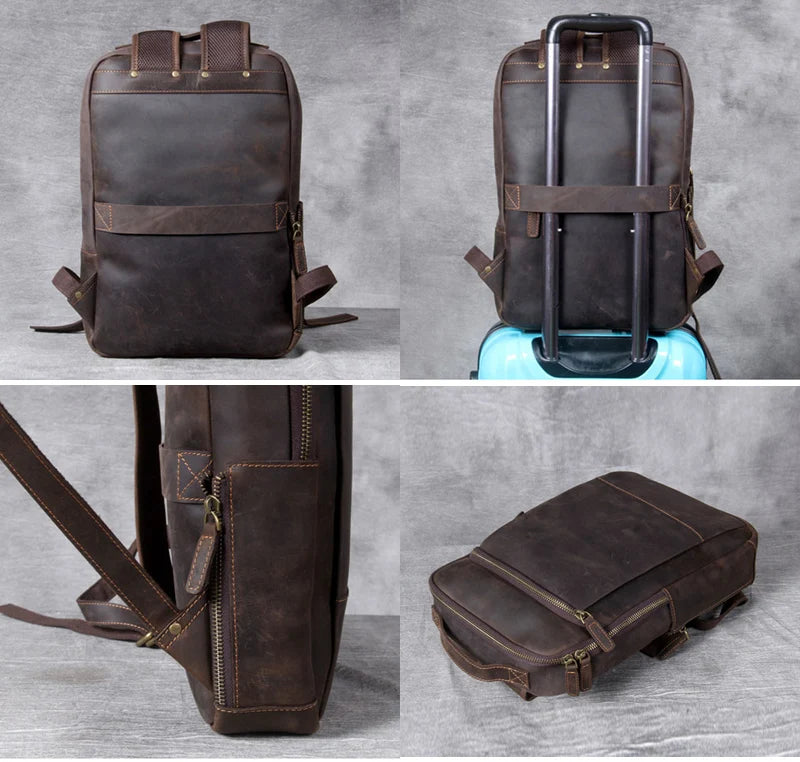 Vintage Genuine Leather Backpack for Men | Stylish Daily Rucksack