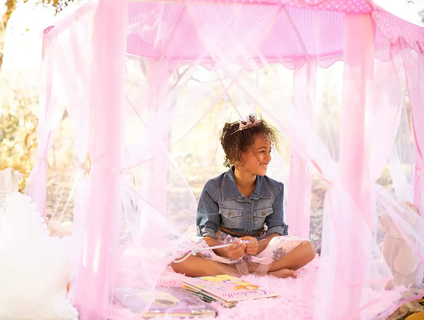 Portable Kids Toy Tipi Tent | Charming Pink Playhouse for Girls