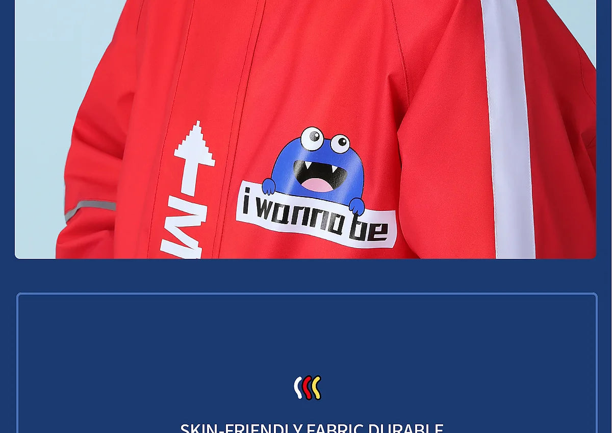 Children's Waterproof Raincoat with Schoolbag | Perfect for School Days