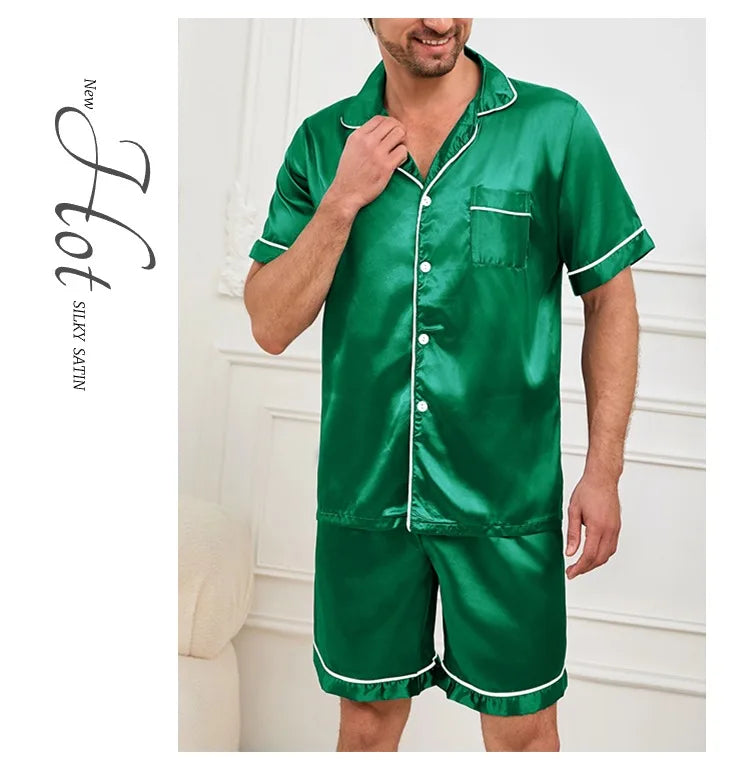 Men's Summer Pajamas Set | Comfortable Short Sleeve Sleepwear