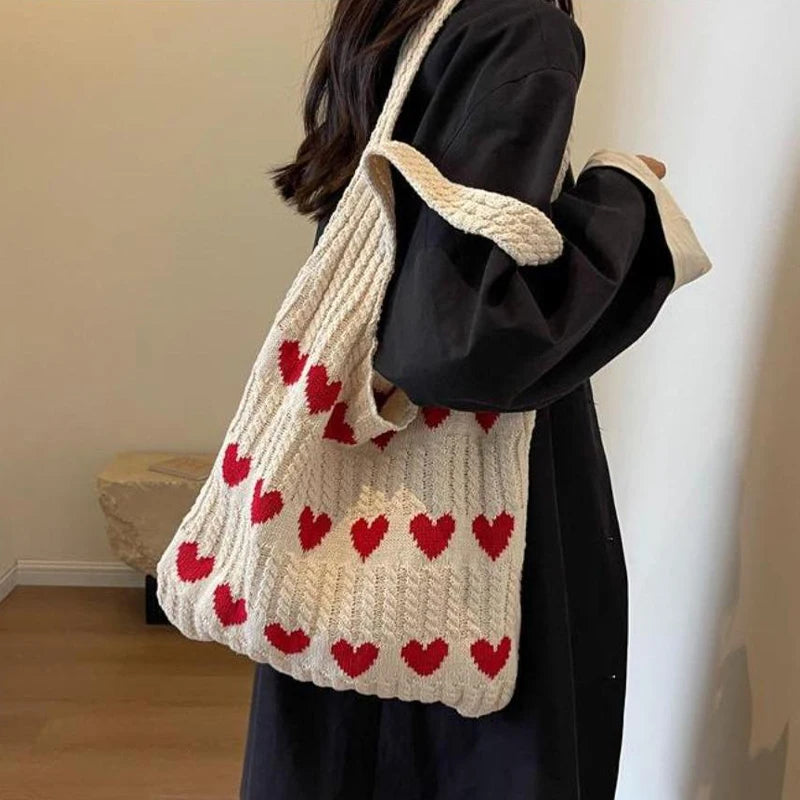 Exquisite Woolen Handheld Shoulder Bag | Stylish Casual Tote