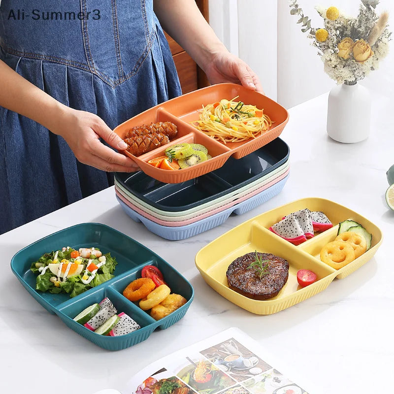 Divided Dinner Plate with 3 Compartments | Microwave Safe Kitchenware