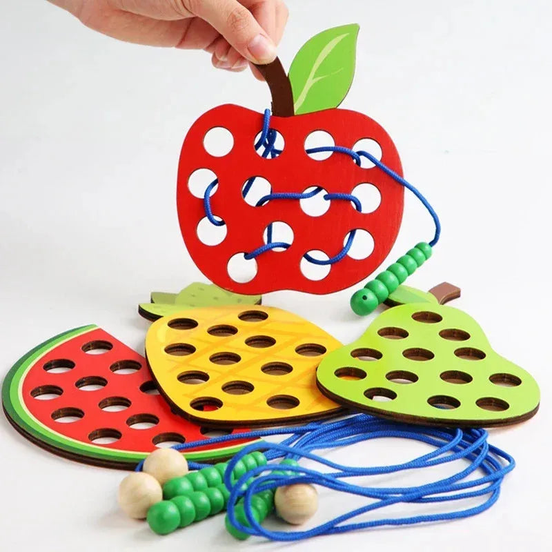 Educational Wooden Lacing Toy | Enhance Fine Motor Skills