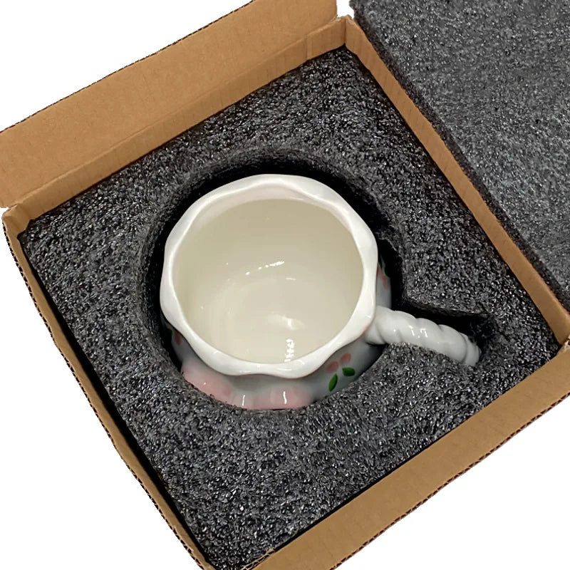 Cute Handmade Bow Ceramic Coffee Cup | Unique Gift Mug
