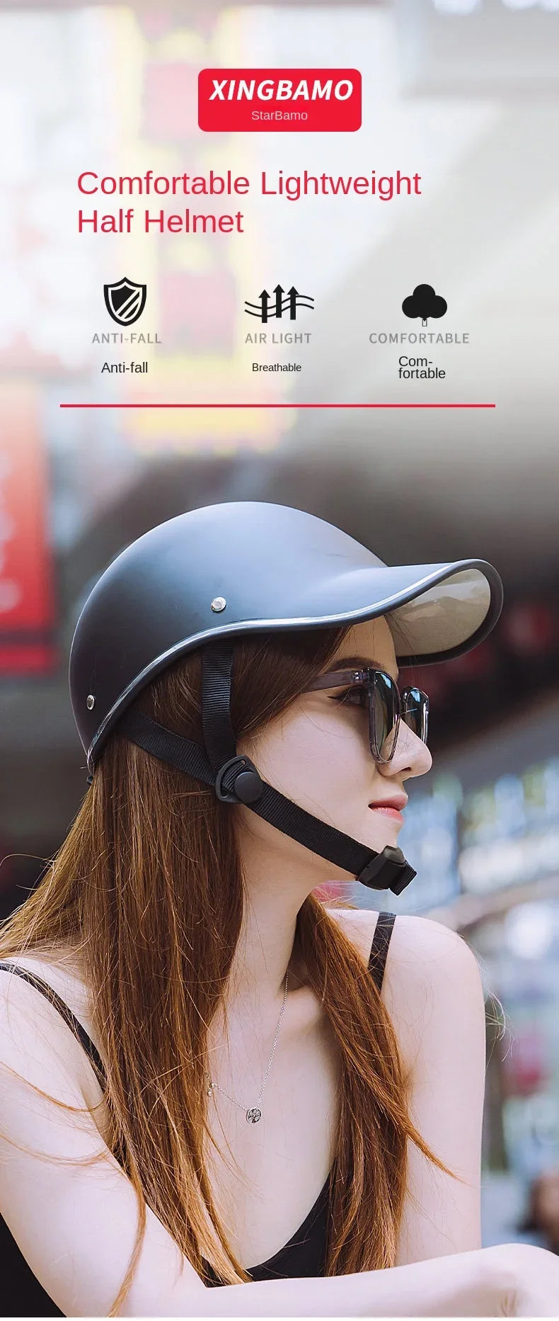 Retro Baseball Helmet with Extended Brim | Unisex Sun Protection