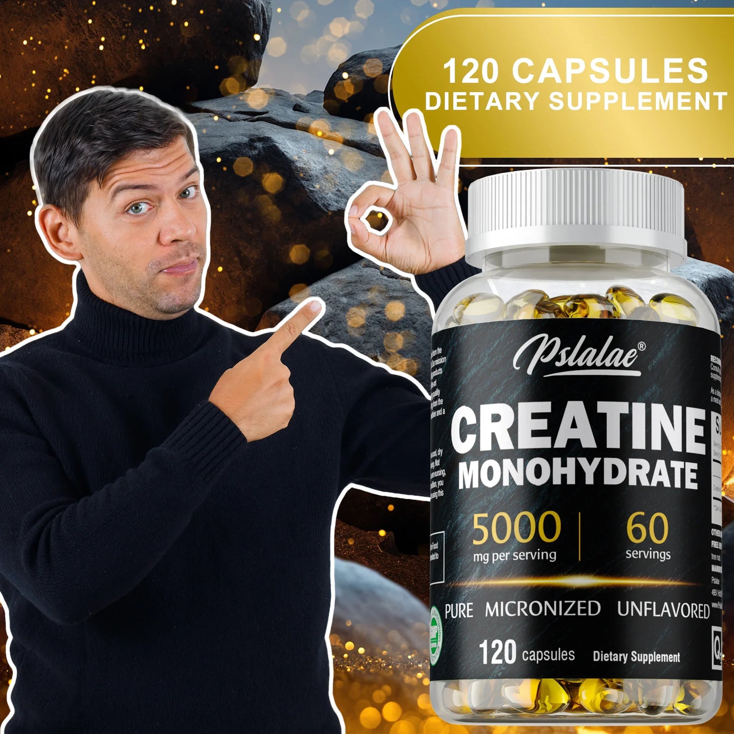 Creatine Monohydrate Capsules | Boost Performance & Muscle Growth