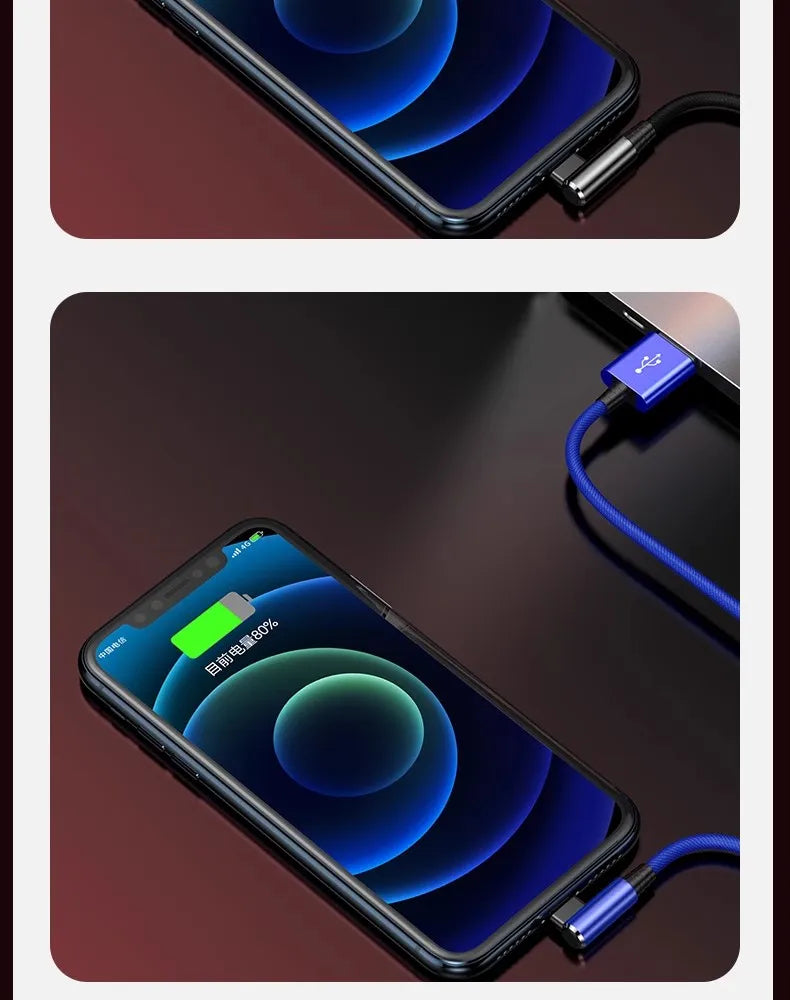Gaming Elbow Fast Charger Cable for iPhone Devices | Braided USB