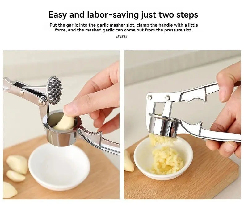 Multifunctional Garlic Press | Durable Stainless Steel Kitchen Tool