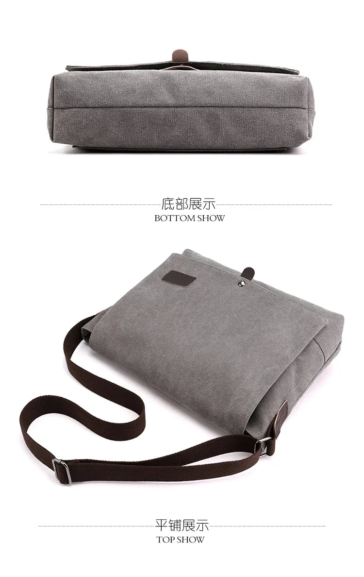 Bolso bandolera de lona de alta calidad para hombre | Elegante bolso satchel