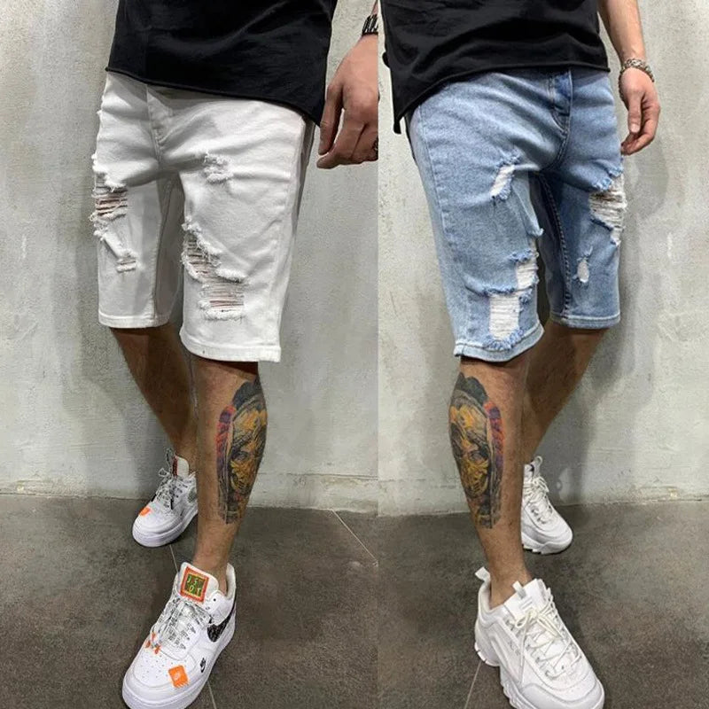 Men's Ripped Tassel Denim Shorts | Casual Summer Essential