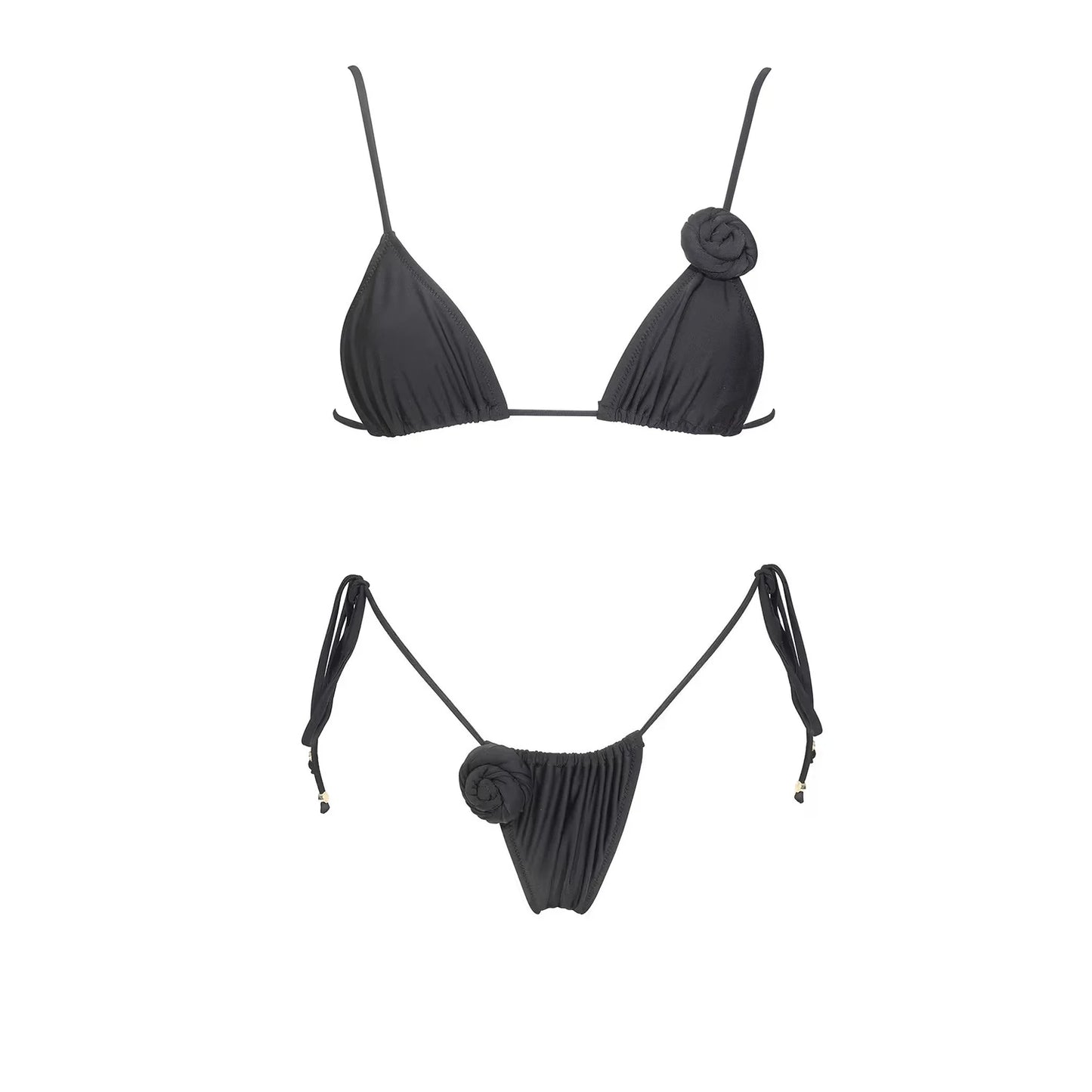 Flower Bikini Women Sexy Swimsuit | Push Up Solid Bathingsuit