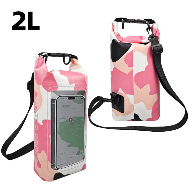 2L Waterproof Dry Bag with Touch Screen Case for Outdoor Adventures