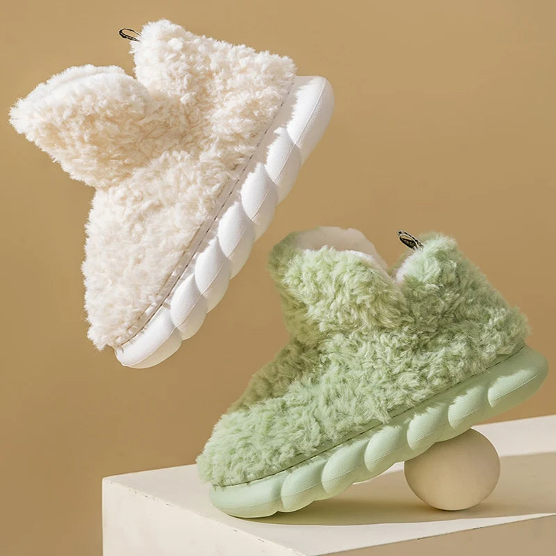 Winter Warm Plush Snow Boots Slippers | Cozy Indoor Outdoor Footwear