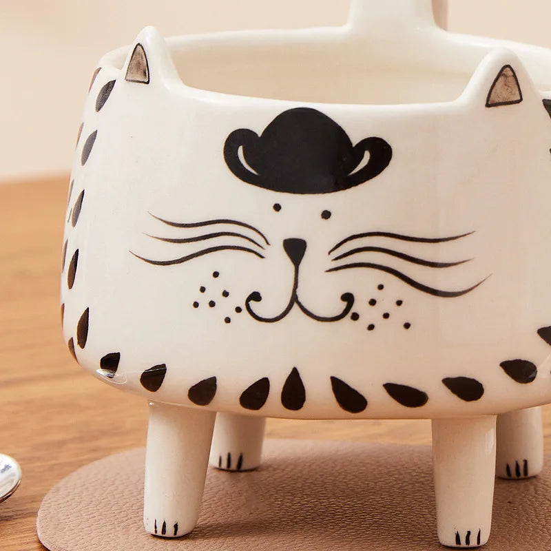 Cute Cat Mug with Legs | Adorable Ceramic Coffee Mug for Cat Lovers