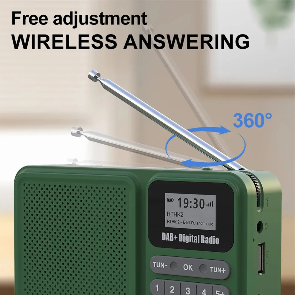 Portable Solar-Powered DAB+ Digital Radio with Bluetooth Speaker