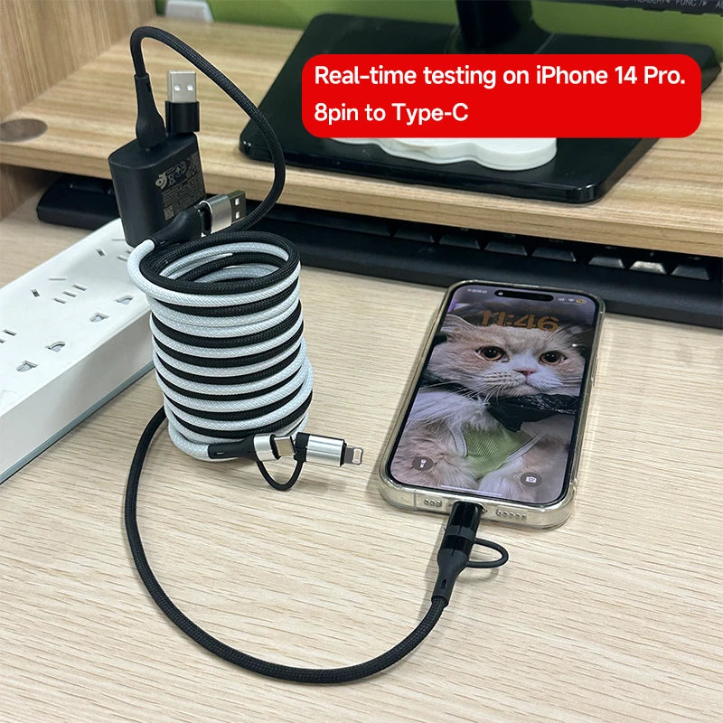 4 in 1 Magnetic Fast Charging Cable | Universal Compatibility & Durability