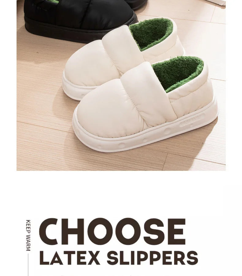 Men's Winter Wool Plush Slippers | Thick Non-Slip House Shoes