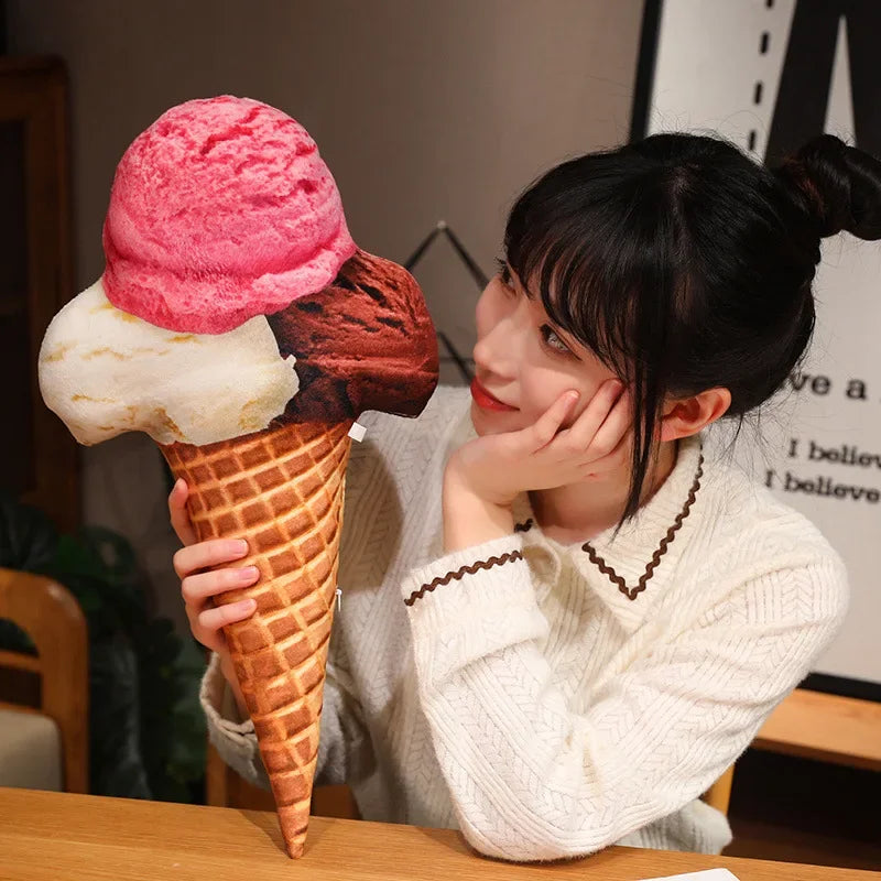 Ice Cream Plush Doll | Adorable Stuffed Decoration & Cushion