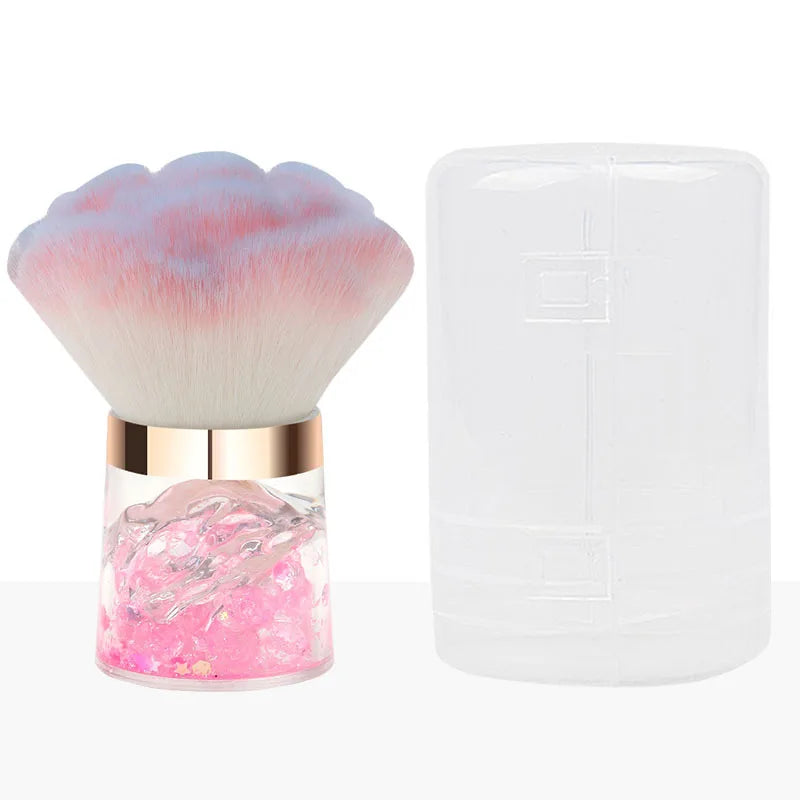 Portable Pink Blush and Nail Dust Brush | Essential Beauty Tool