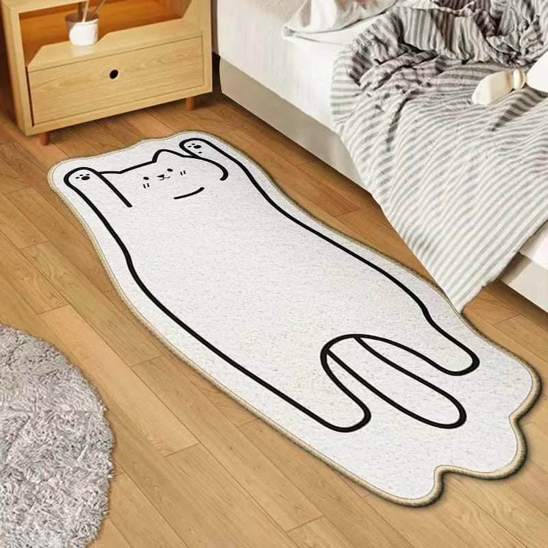 Irregular Cartoon Animal Cashmere Carpet | Cozy Floor Mat for Kids