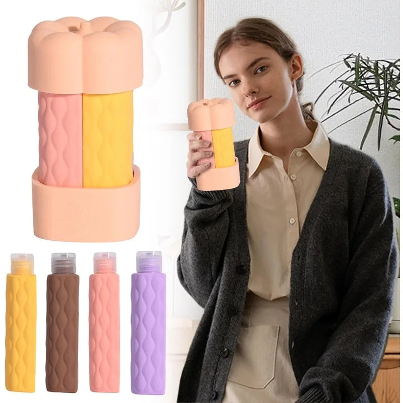 4 in 1 Silicone Travel Bottles Set | Leak Proof Portable Containers