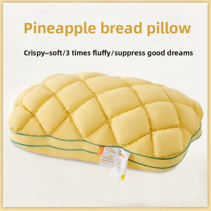 Soft Pineapple Bread Pillow | Fluffy Neck Support for Sleep