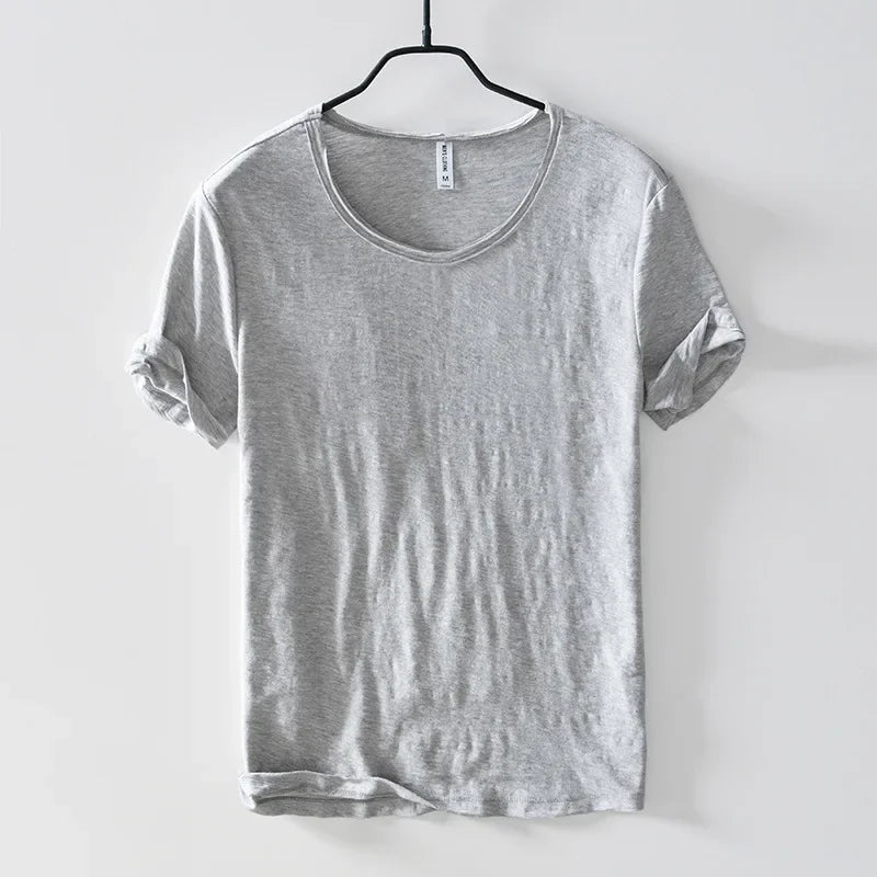 Men's Retro Raw Edge T-Shirt | Lightweight & Breathable Casual Top